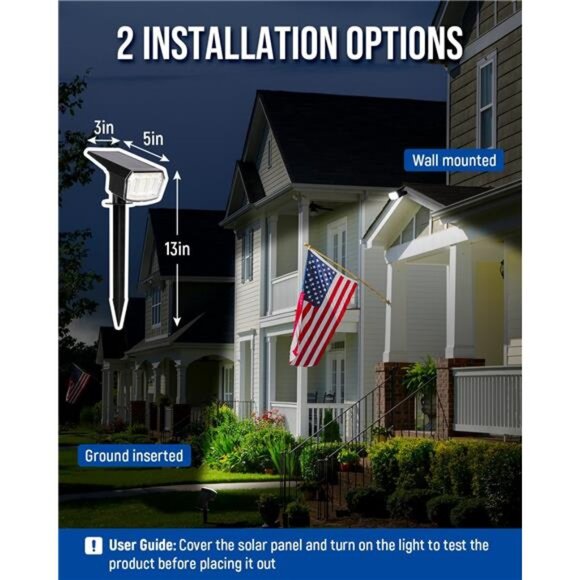 Solar Spot Lights Outdoor Waterproof 4 Pack LED Yard Garden Pathway Garage Light - Picture 4 of 7